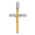 thumbnail image 3 of Auriga Fine Jewelry 14K Two-tone Gold Polished Crucifix Cross Pendant for Women (L - 32.25mm), 3 of 6