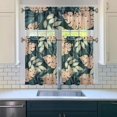 thumbnail image 3 of Kitchen Curtains 36 Inch Short - 3 Panel Set, Rod Pocket Window Curtain with Tropical Leaf Botanical Print, 100% Polyester for Farmhouse, Cafe, Kitchen, Bedroom, Easy Wash, 3 of 6