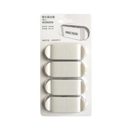

4pcs Strong Adhesive Electrical Wire Plug Power Plug Hook Holder Power Cord Plug