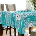 thumbnail image 3 of GZHJMY Cute Whale Square Tablecloth, Waterproof Stain Wrinkle Resistant Washable Polyester Table Cover for Picnic Dinner Holiday Kitchen Party Decor, 54 x 54 in Home Decor, 3 of 7