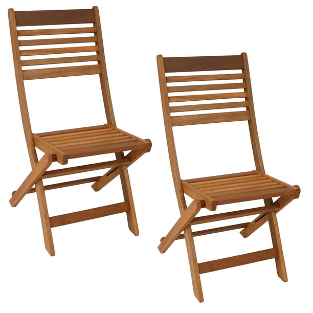 Sunnydaze Meranti Wood Outdoor Folding, Outdoor Wooden Folding Chairs With Arms