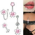 thumbnail image 2 of K-KED Sexy Stainless Steel Navel Lip Ring Flower Drop Dangle Body Piercing Delicate Jewelry -Nipple Ring, 2 of 9