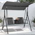 thumbnail image 1 of Silla Swing para Exteriores de 2 Plazas para Jardín, Balcón, Junto a la Piscina O Terraza – Toldo Ajustable, Respaldo Reclinable, Mesa Giratoria, Portavasos, Bolsa Aislada, 1 of 8
