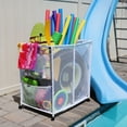 thumbnail image 5 of Essentially Yours Pool Floats, Balls, Toys and Equipment Rolling Mesh Organizer Storage Bin, Large, (35" W x 25.4" L x 37.5" H), White Style 455102, 5 of 8