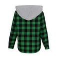 thumbnail image 5 of UQJfacai Boys Hoodies Shirts Kids Casual Button Down Plaid Shirt Fall Winter Long Sleeve Hooded Shacket Jackets with Pocket 5-14 Years, 5 of 6