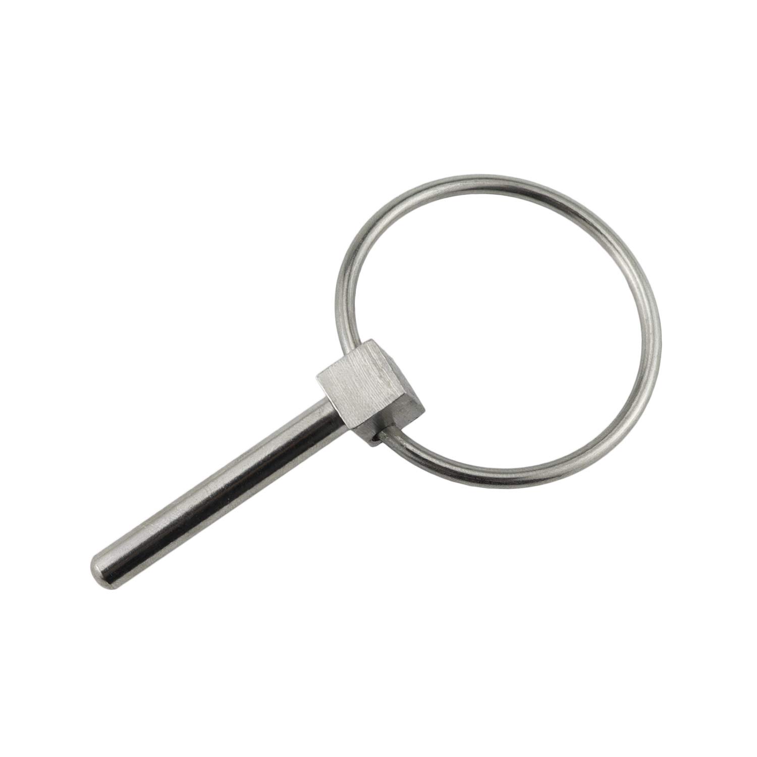 ABCISI Stainless Steel 316 Linch pins, Linch Pin Dia 6.1mm(1/4In) x L 43.5mm(1-2/3in) with Ring 6 Pack, Accessories for kayak, canoe, boat, dinghy trolley trailer