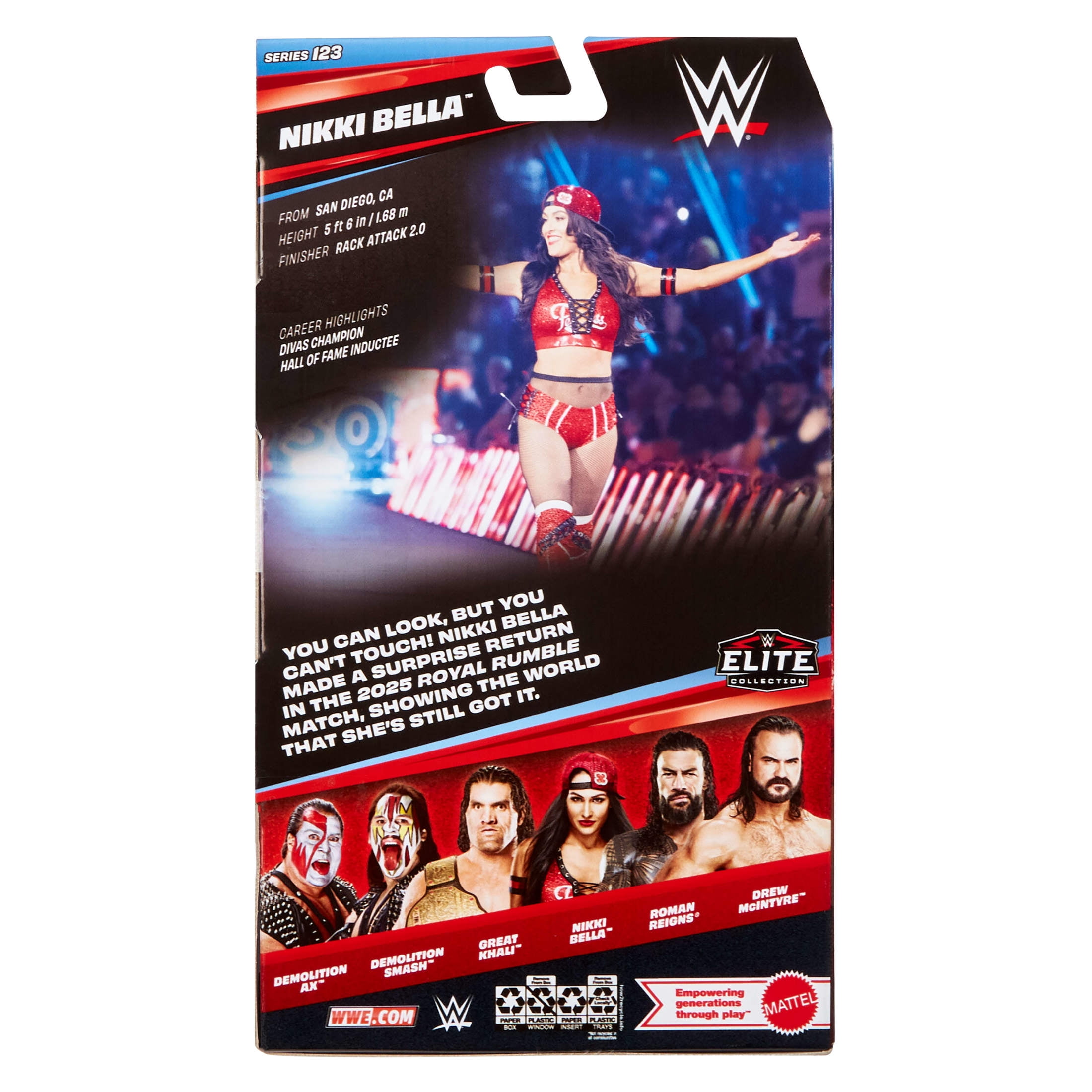 WWE Elite Nikki Bella Action Figure, Series #123, 6-inch Collectible with Articulation & Accessories