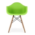 thumbnail image 2 of Aron Living Pyramid 17.5" Plastic and Beech Wood Armchairs in Green (Set of 4), 2 of 6