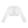 thumbnail image 5 of TiaoBug Wedding Flower Girls Shurg Bolero Cardigan Long Sleeve Princess Dress Cover-Up 3-12 White 10, 5 of 7