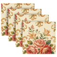 thumbnail image 2 of Iauyy Satin Napkins Set of 6- Cream Floral Baroque DIY Printing Decoration Cloth Napkin- Easy Care for Home/Party, 2 of 8