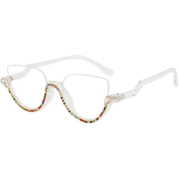 Retro Cat Eye Glasses For Women With Diamond Lens Reading Female Trending Eyegl