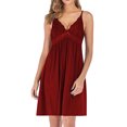 thumbnail image 2 of HUJlwoi Chemise de Nuit Sans Manches pour Femmes en Modal Babydoll Robe de Nuit avec Dentelle Douce Bretelles Réglables Robe d'Été Slip, 2 of 6
