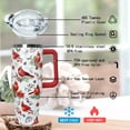 thumbnail image 2 of 30 Oz Red Cardinal Tumbler With Handle,Red Cardinal Coffee Travel Mug Cup Water Bottle,Christmas Decor,Christmas Gifts for Women, 2 of 3