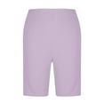 thumbnail image 4 of Clothing 2025 Women's Shorts Women's High Waisted Knee Length Shorts Loose Elastic Waist Comfy Casual Summer Shorts with Pockets Women Blendingpants, 4 of 5
