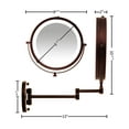 thumbnail image 4 of OVENTE 8.6" Wall Mount Makeup Mirror - Double LED, 1X & 10X Magnifier, Antique Bronze MFW85ABZ1X10X, 4 of 9