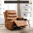 thumbnail image 4 of Swivel Rocker Recliner with Heat & Massage | 360° Rotation Oversized Chair | Includes Side/Front Pockets & Cup Holder, 4 of 6