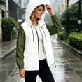 thumbnail image 5 of DeHolifer Women's Rain Jacket Lightweight Windbreaker Drawstring Full Zipper Outwear Jacket with Hood Army Green M, 5 of 7