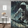 thumbnail image 2 of BCIIG Shark Bathroom Decor Set with Hooks, Colorful Luxurious Graphic Print Polyester Fabric Shower Curtain for Bathroom Decoration, Waterproof Shower Curtain Set with Hooks 69x72, 2 of 7