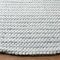 thumbnail image 3 of SAFAVIEH Marbella Lorenzo Striped Area Rug, Light Grey/Ivory, 8' x 8' Round, 3 of 10