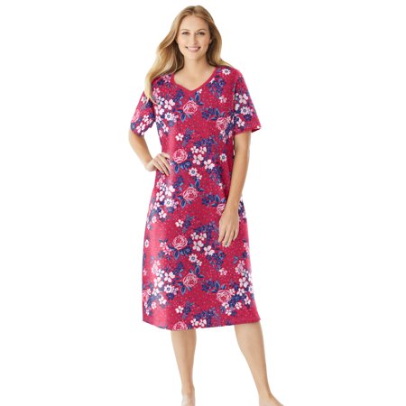 

Dreams & Co. Women s Plus Size Long Print Sleepshirt Nightgown