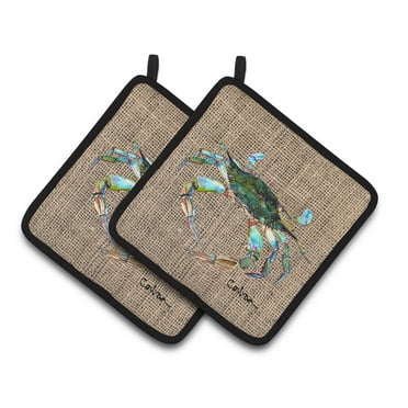 Caroline's Treasures Crab Pair of Pot Holders