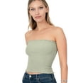 thumbnail image 2 of Zenana's Women Strapless Pleated Solid Colors Smocked Bandeau Sexy Tube Crop Tops (TheLovely), 2 of 2