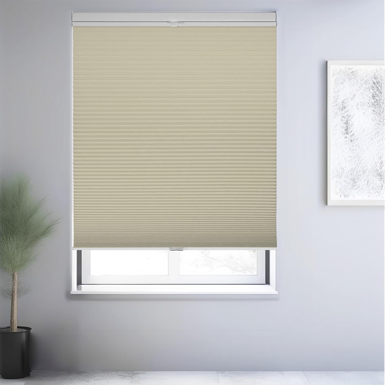 Chicology Beige Blackout Cordless Top Down Bottom Up Cellular Shades 36 in. W x 48 in. L