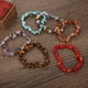 thumbnail image 3 of Xiao Hua Pulsera de cuentas hecha a mano, ideal para hombres y mujeres, con piedras naturales irregulares (rosa), 3 of 5