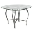 thumbnail image 1 of Syracuse 45'' Round Glass Dining Table with Silver Metal Frame, 1 of 3
