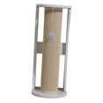 thumbnail image 3 of Cats Scratch Post with Interactive Ball Toy Vertical Scratcher Cat Climbing Pole White Beige 63x25cm, 3 of 9