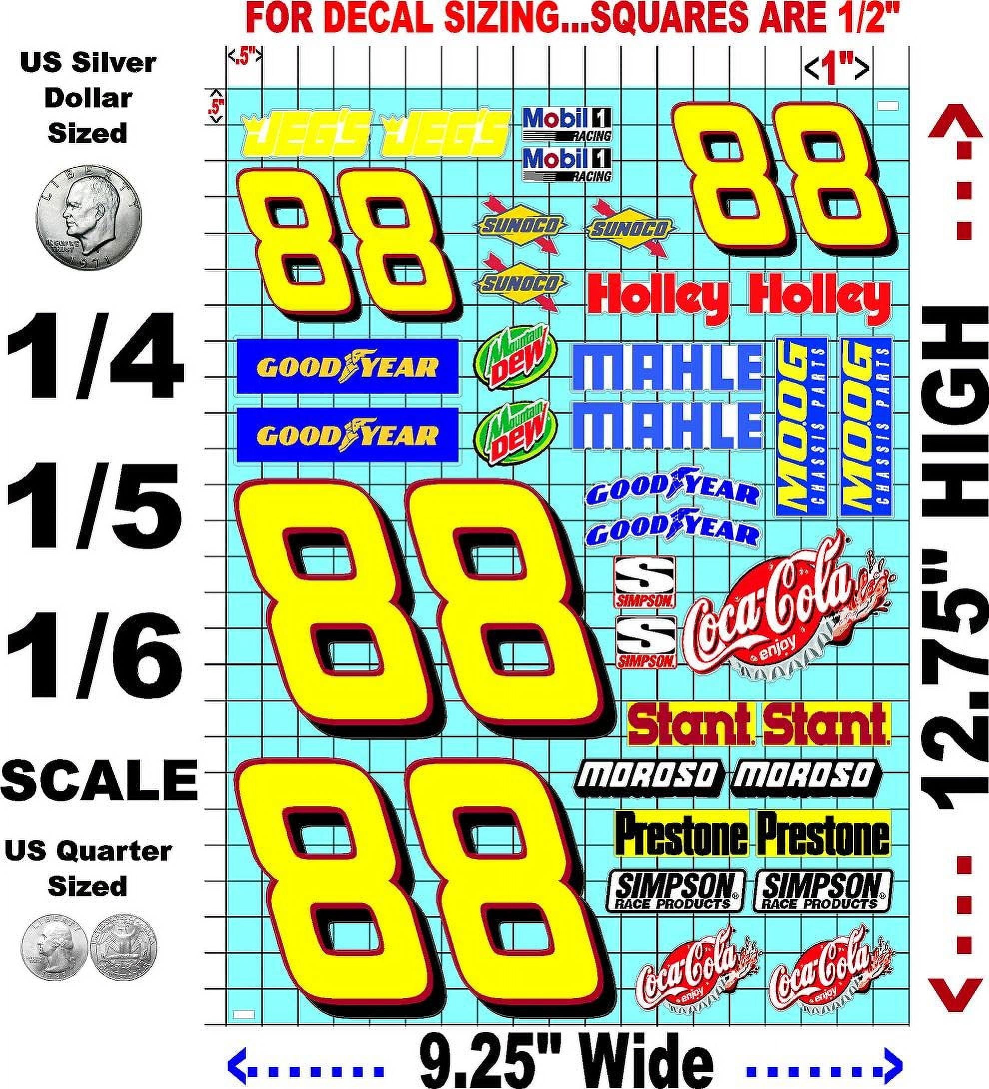 Clear Vinyl R/C Racing Sponsor Sticker Gang Sheet -1/4-1/5 � 1/6th Scale Model Decal Sticker Sheet 4,88 Good Radio Control Lexan Body � Die-Cut to Shape - Peel & Stick � Water Slide
