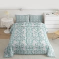 thumbnail image 2 of Castle Fairy Bohemian Damask Queen Comforter Set,Traditional Flower Bedding Comforter Set, 2 of 8