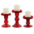 thumbnail image 4 of Juego de portavelas BTGLLAS de cristal rojo de 3 piezas, 4 of 7