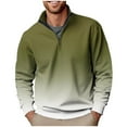thumbnail image 2 of LODIENY Big and Tall Regular Fit Ombre Shirts for Men Casual 1/4 Zip up Long Sleeve Stand Collar Pullover Sweatshirts Lightweight Trendy Athletic Tops Green L, 2 of 6