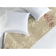 thumbnail image 2 of Floral Design Bed Runner, Japan Inspired Simple Design Modern Flowers Pattern with Dots, Decorative Accent Bedding Scarf for Hotels Homes & Guest Rooms, King, Pale Khaki Burgundy Rose, by Ambesonne, 2 of 3