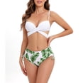 thumbnail image 3 of 3 Piece Swimsuits with Cover Up Sets for Women, Women's Printed Triangle Bikini Suits Beach Outfits Chiffon Cardigan, 3 of 3