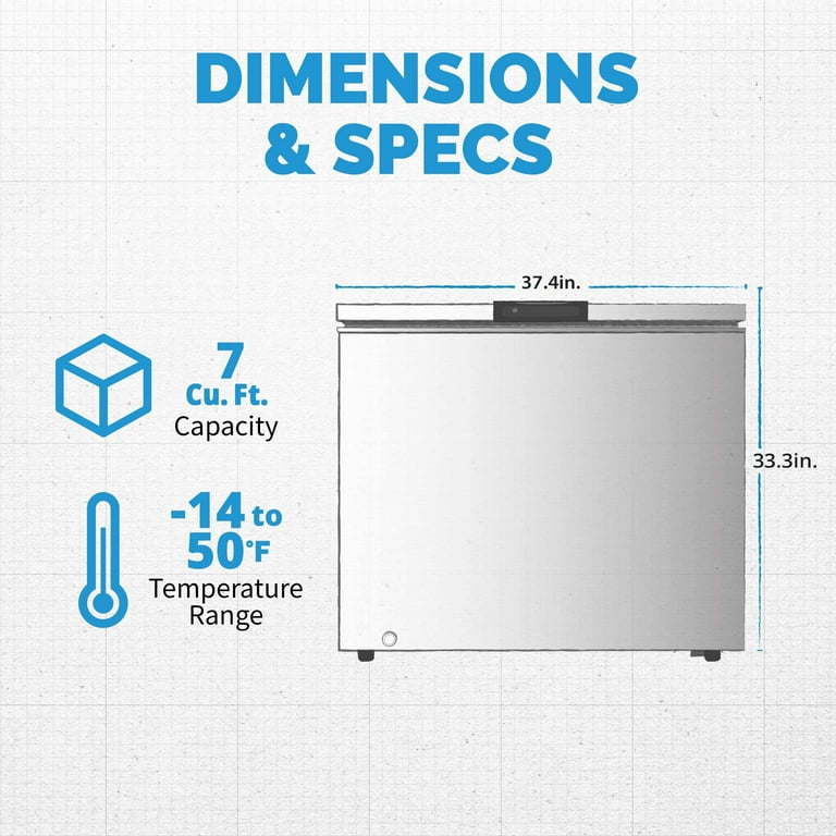 NewAir 6.7 Cu. Ft. Compact Chest Freezer in Cool Gray Temperature