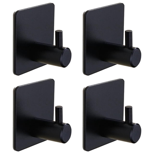 Ganchos de pared para toallas, de aluminio, para albornoces, para puerta de baño y hogar. Estilo negro 1