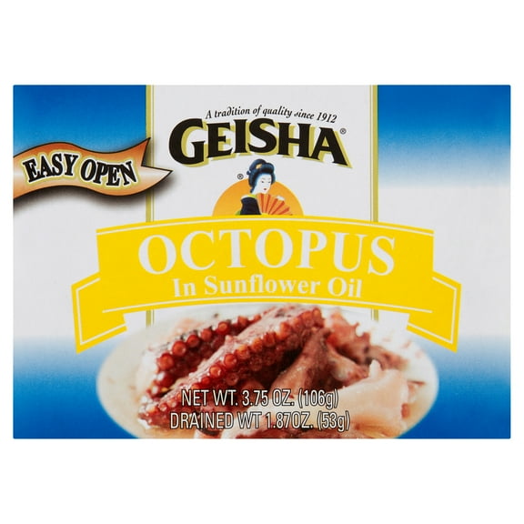 Geisha Octopus in Sunflower Oil, 3.75 Oz (106g), Ready to Eat in an Easy Open Can