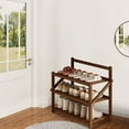 thumbnail image 6 of LACKUST Folding Shoe Rack 3 Tier - No Assembly Wooden Shoe Storage for Entryway, Dorm & Small Spaces, Brown Collapsible Space Saving Shoe Organizer, 6 of 6