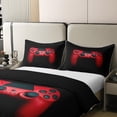 thumbnail image 4 of Erosebridal Twin Size Gamepad Comforter Cover,Modern Fashion Red Gaming Controller Printed Duvet Cover,Gamer Video Games Decorative 2 Piece Bedding Set with 1 Pillow Case,Black, 4 of 7