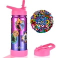 thumbnail image 1 of mininoo Kids Water Bottle for School, 16oz Stainless Steel Insulated Metal Water Bottle Kids with Straw Lid for Girls, Boys, 1 of 6