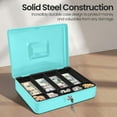 thumbnail image 4 of Cash Box with Money Tray and Lock Metal Cash Box for Small Businesses Compartment Money Box with Removable Tray and Key Portable Storage for Checks and Coins, 4 of 8
