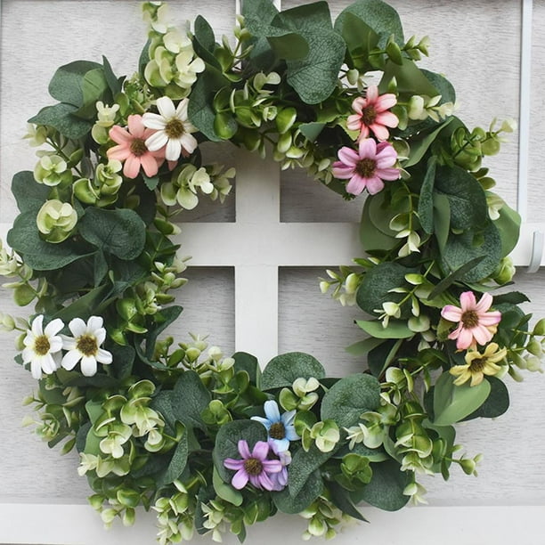 Guirnalda de Flores artificiales BLESIY para colgar en la puerta de entrada