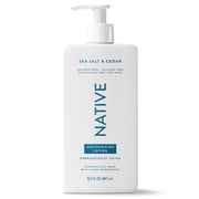 (6 pack) Native Moisturizing Body Lotion, Dermatologist Tested for Sensitive Skin, for Women & Men, Sea Salt & Cedar, 16.5 fl oz