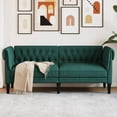 thumbnail image 1 of vidaXL Chesterfield Sofa 2-Seater Dark Green Fabric, 1 of 5