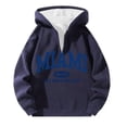thumbnail image 3 of MHFRRA Sudadera con Capucha y Cremallera de Un Cuarto con Estampado de Letras, Suave, para Uso Diario, Cómoda, Ligera, Deportiva E Informal Marina de guerra, 3 of 3