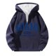 thumbnail image 3 of MHFRRA Sudadera con Capucha y Cremallera de Un Cuarto con Estampado de Letras, Suave, para Uso Diario, Cómoda, Ligera, Deportiva E Informal Marina de guerra, 3 of 3