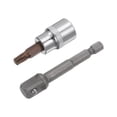 thumbnail image 1 of Uxcell Torx Bit Socket, Square Drive CR-V Sockets, S2 Steel Bits W Hex Shank Adapter T30, 1 of 5