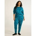 thumbnail image 2 of Joyspun Women's Pajama Top, Joggers and Socks Pajama Gift Set, 3-Piece, Sizes S-3X, 2 of 8